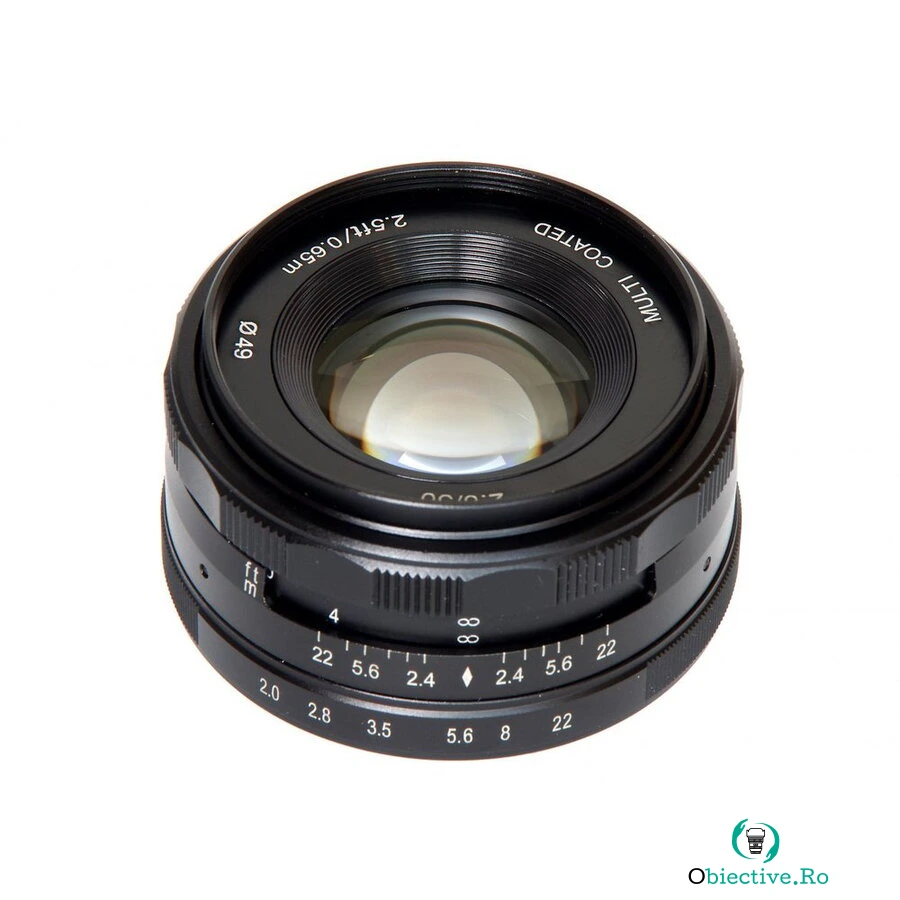 Meike Obiectiv manual Meike 50mm, F2.0 pentru Nikon 1-mount, Negru
