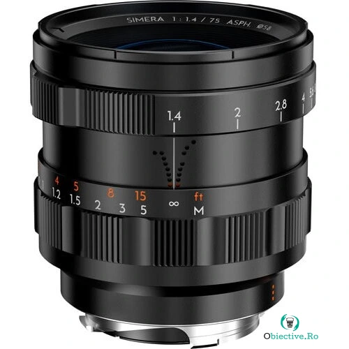 Thypoch Obiectiv Manual Thypoch Foto Full Frame Simera 75mm F1.4 Leica M_Negru