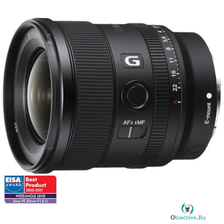 Sony Obiectiv Sony, montura FE, 20 mm f1.8 G, Negru