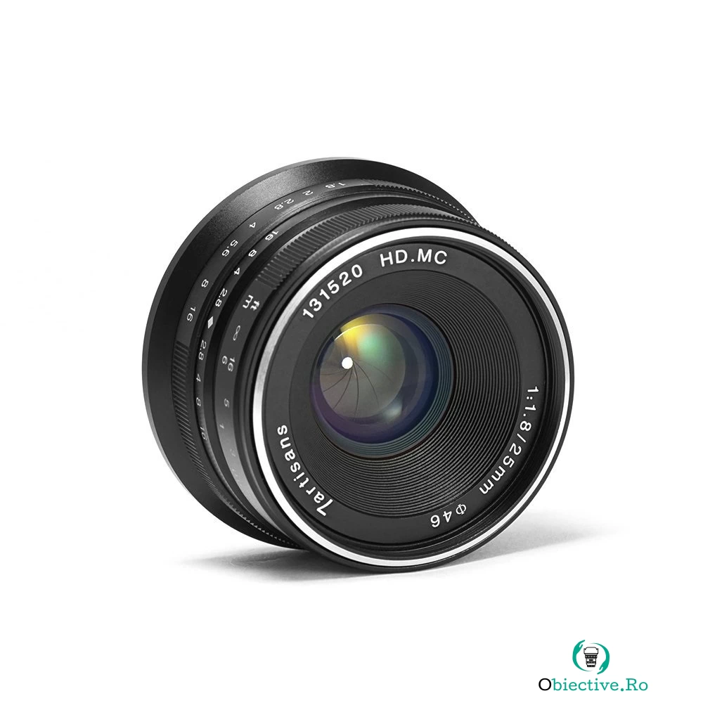 Obiectiv manual 7Artisans 25mm F1.8 negru pentru Canon EOS-M la 350.00 lei ron