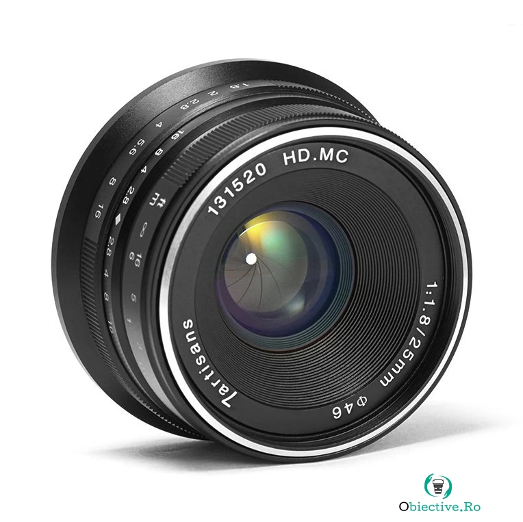 Obiectiv manual 7Artisans 25mm F1.8 negru pentru FujiFilm FX-mount