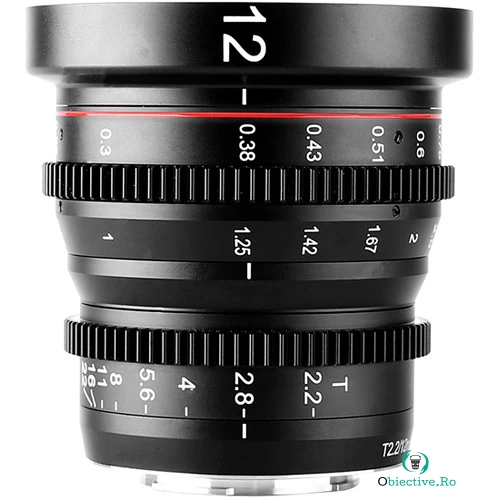 Obiectiv manual Meike 12mm T2.2 Cine pentru MFT M4/3-Mount la 1,763.00 lei ron